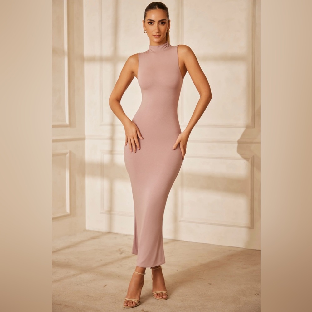 Brand new Oh Polly dress High Neck Maxi Dress in Mauve.